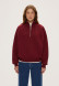 Black fleece-lined  polo sweatshirt with a zipper